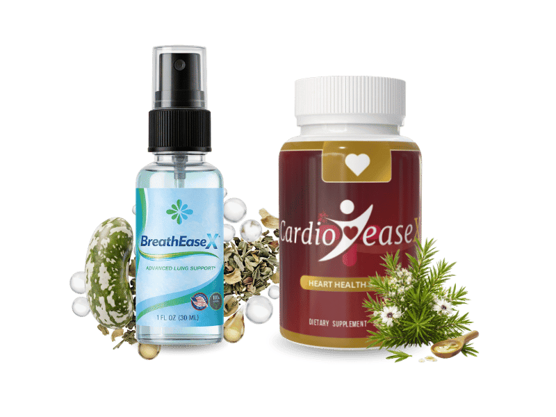 BreathEaseX Drops — respiratory support supplement bottles